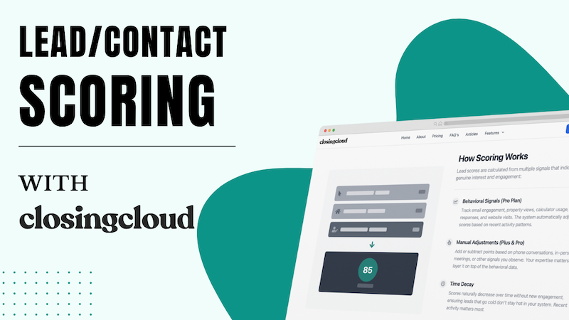 CLosing Cloud - Introducing Lead and Contact Scoring in Closing Cloud